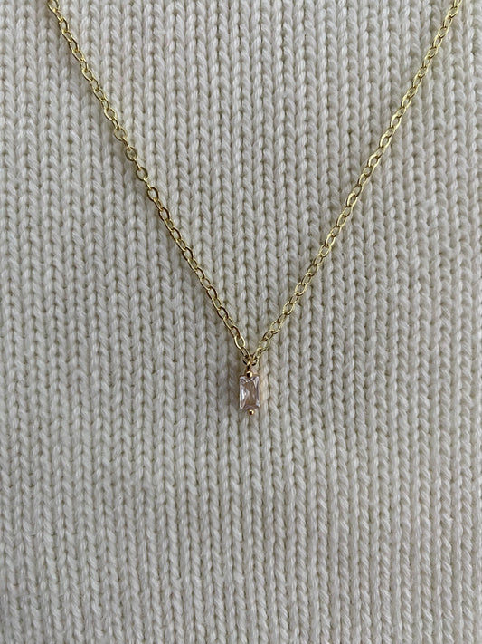 Dainty gold crystal necklace