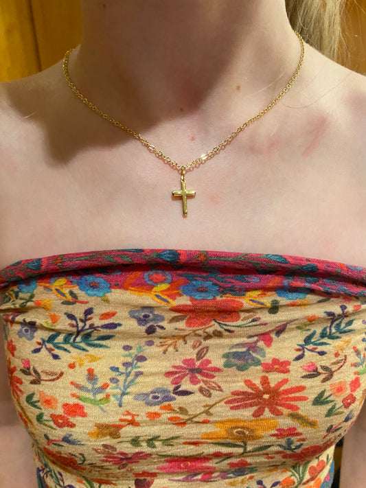 Gold cross necklace