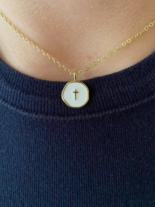 circle cross necklace
