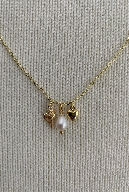 Gold charm necklace